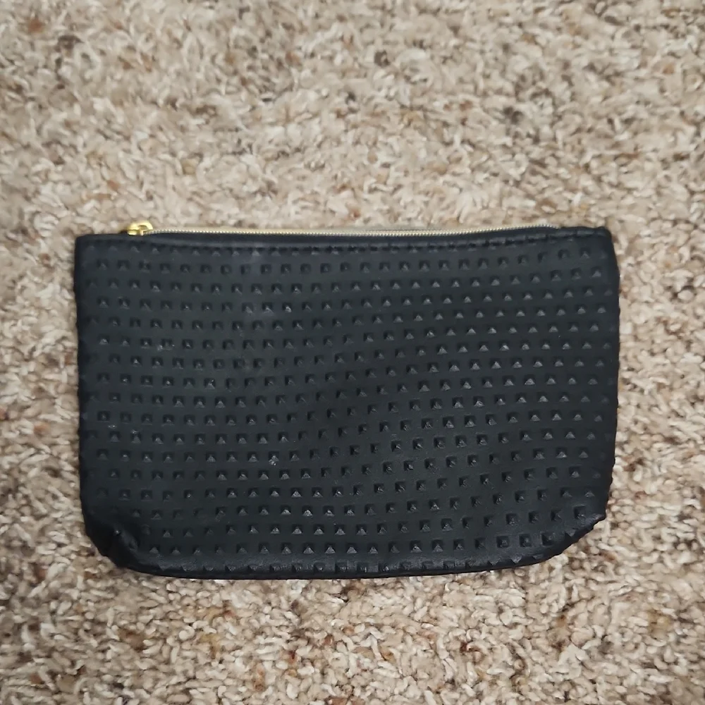 Ipsy Black Textured Makeup Bag